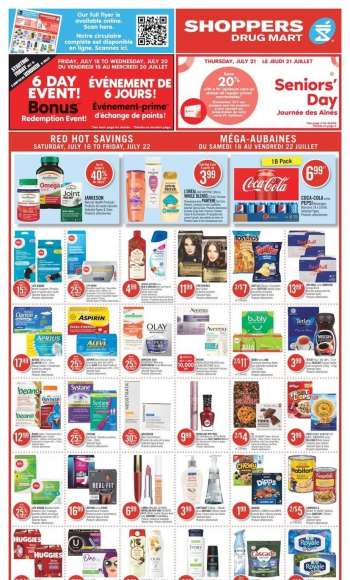 Shoppers Drug Mart Flyer - July 16, 2022 - July 22, 2022.