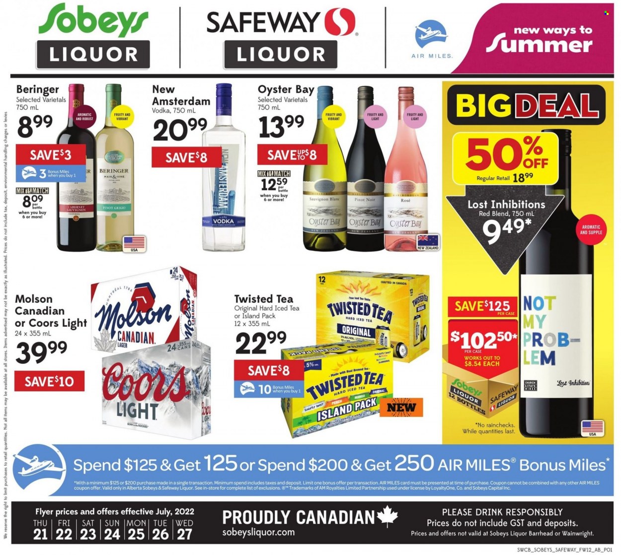 Sobeys Liquor flyer - July 21, 2022 - July 27, 2022. Page 1