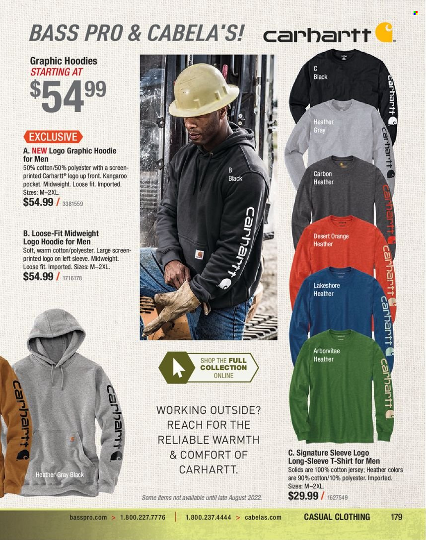 thumbnail - Bass Pro Shops Flyer - Sales products - t-shirt, hoodie, jersey, Bass Pro. Page 179.