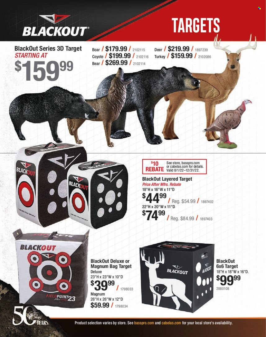 thumbnail - Bass Pro Shops Flyer - Sales products - bag, blackout, layered target. Page 272.