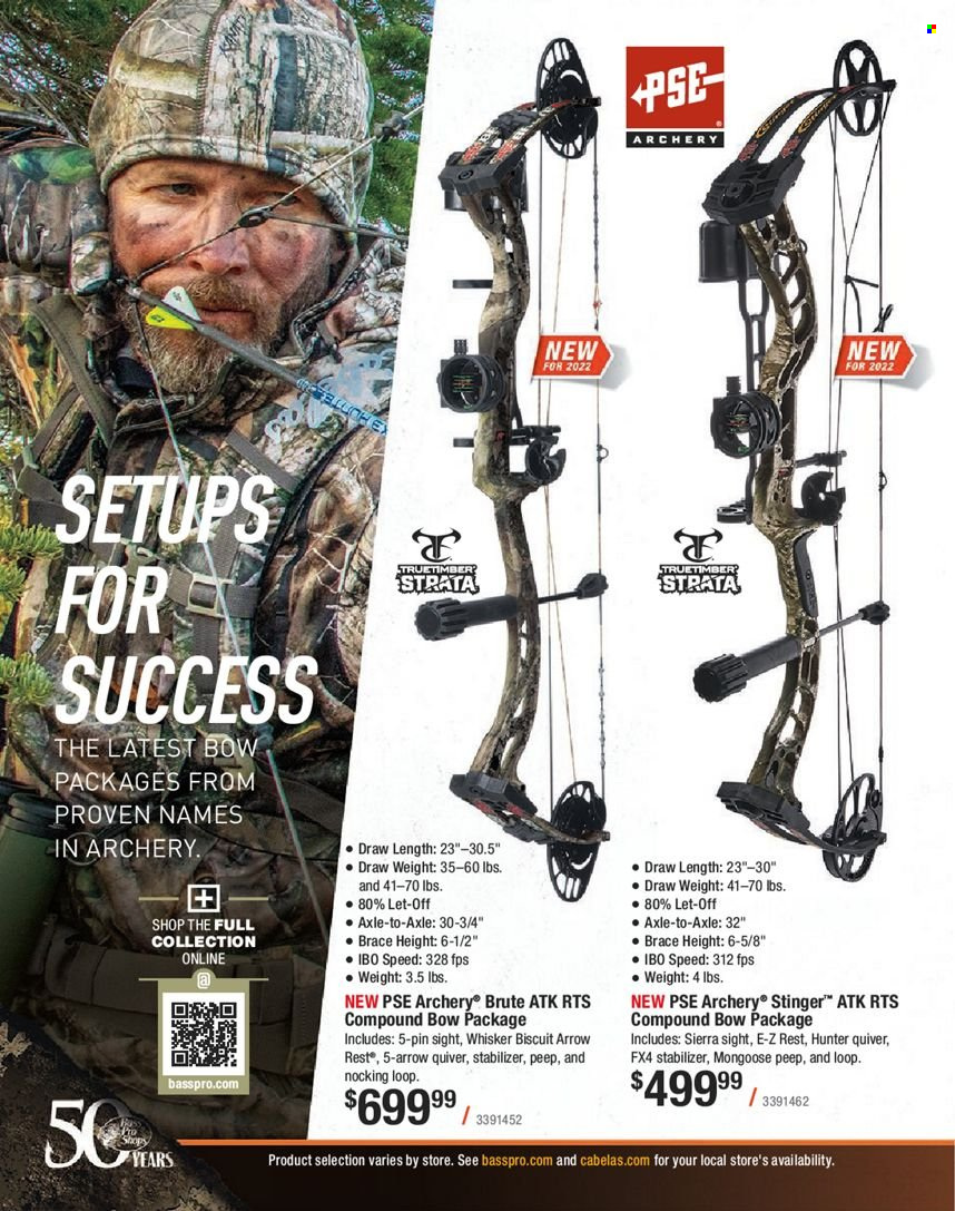 thumbnail - Bass Pro Shops Flyer - Sales products - biscuit, Hunter, compound bow. Page 276.
