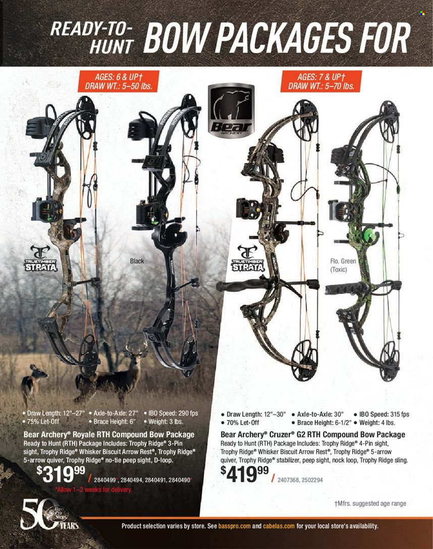 thumbnail - Bass Pro Shops Flyer - Sales products - biscuit, compound bow. Page 278.