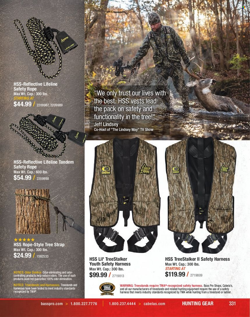 thumbnail - Bass Pro Shops Flyer - Sales products - TV, Bass Pro, strap. Page 331.