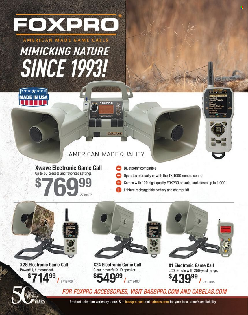 thumbnail - Bass Pro Shops Flyer - Sales products - rabbit, speaker, remote control. Page 390.