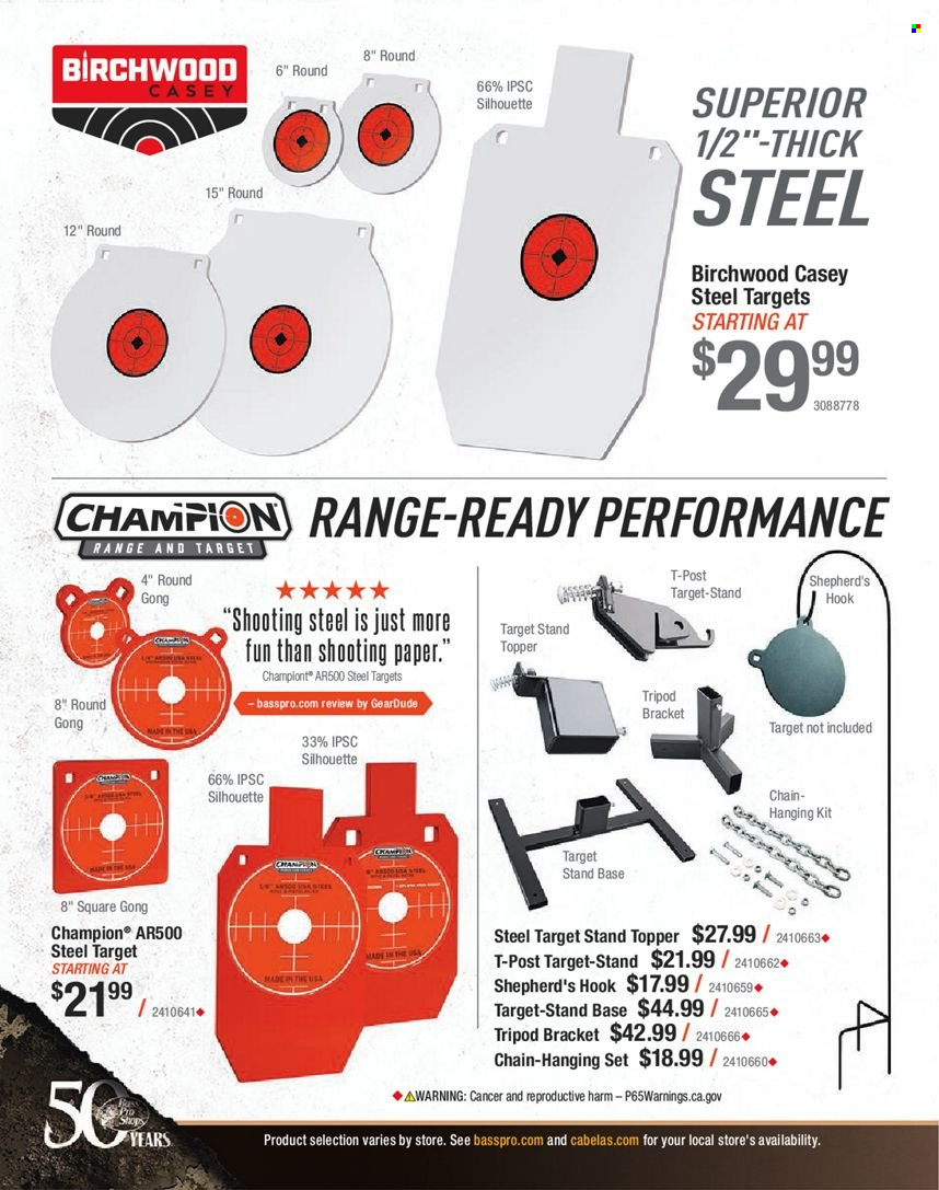 thumbnail - Bass Pro Shops Flyer - Sales products - topper, tripod, steel target. Page 520.