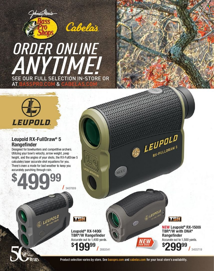 thumbnail - Bass Pro Shops Flyer - Sales products - rangefinder, Bass Pro, Leupold. Page 578.
