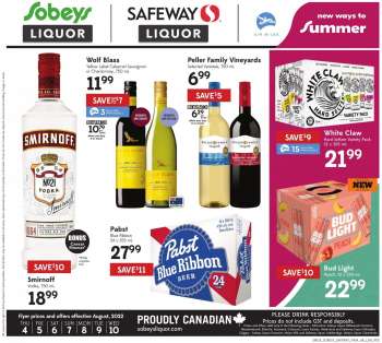 Circulaire Sobeys Liquor - 04 Août 2022 - 10 Août 2022.