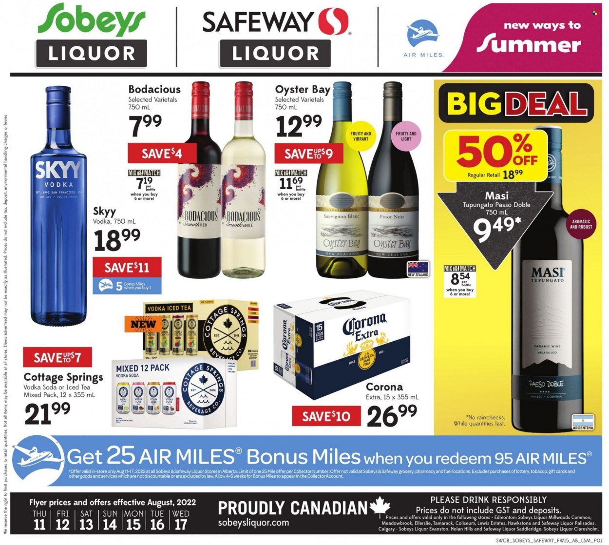 Sobeys Liquor flyer - August 11, 2022 - August 17, 2022. Page 1