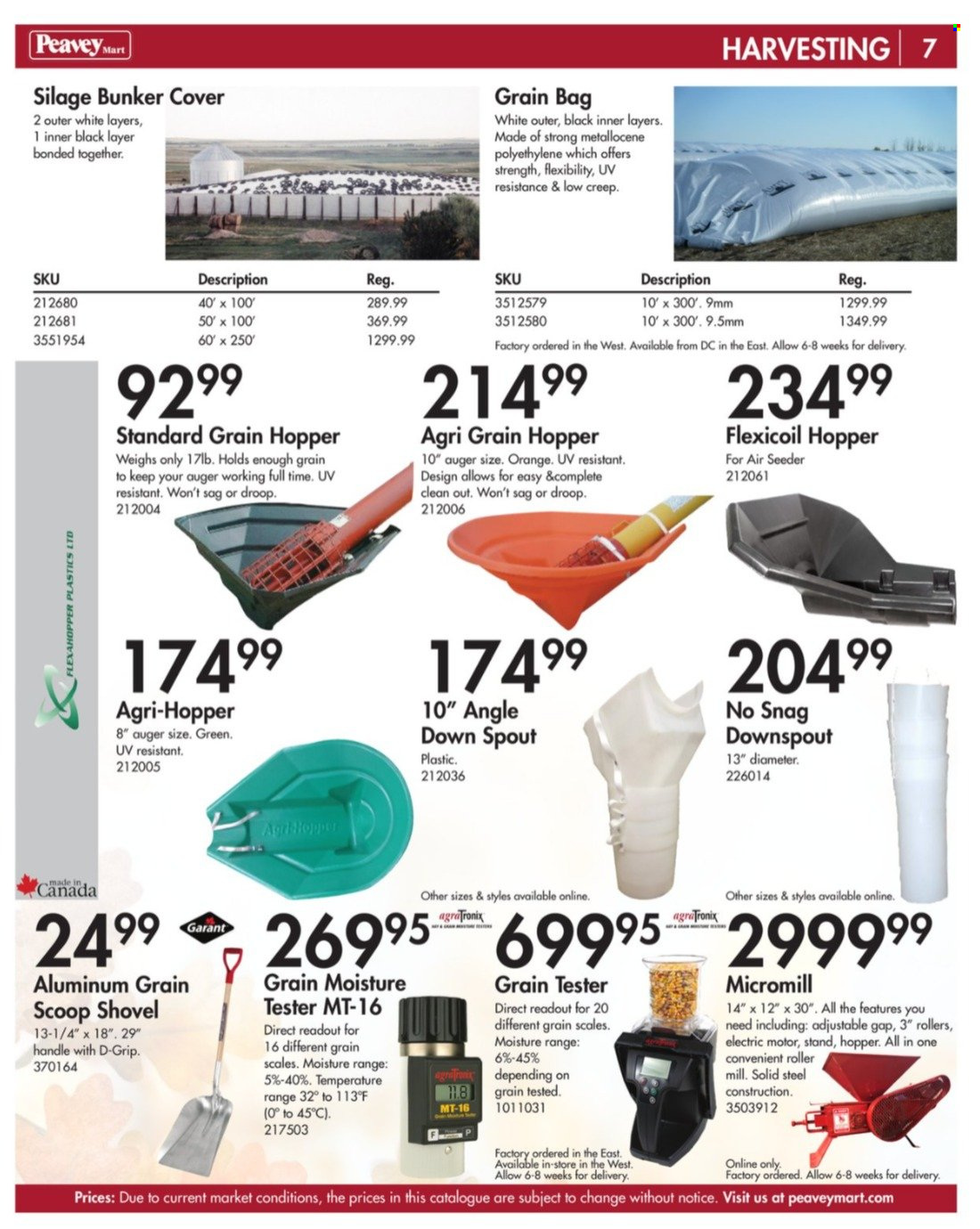 thumbnail - Peavey Mart Flyer - August 15, 2022 - November 30, 2022 - Sales products - bag, roller, shovel. Page 7.