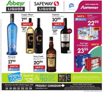 Circulaire Sobeys Liquor - 18 Août 2022 - 24 Août 2022.