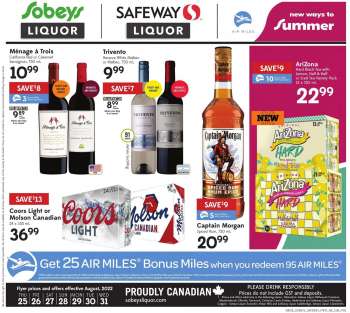 Circulaire Sobeys Liquor - 25 Août 2022 - 31 Août 2022.