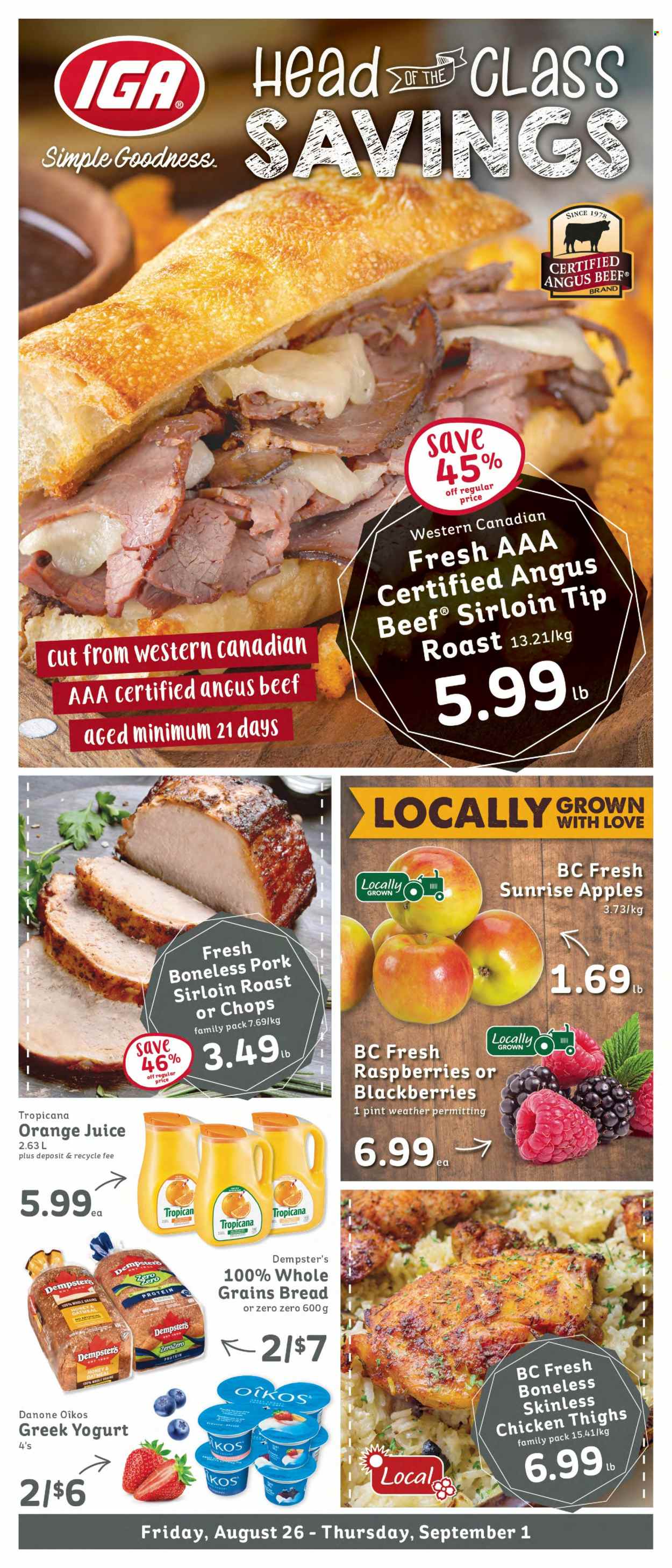 IGA Simple Goodness flyer - August 26, 2022 - September 01, 2022. Page 1