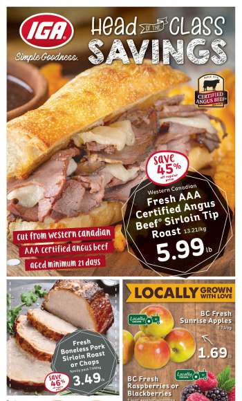 IGA Simple Goodness Flyer - August 26, 2022 - September 01, 2022.