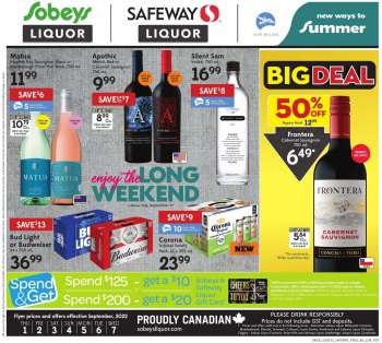 Sobeys Liquor Flyer - September 01, 2022 - September 07, 2022.