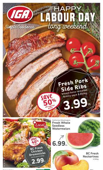 IGA Simple Goodness Flyer - September 02, 2022 - September 08, 2022.