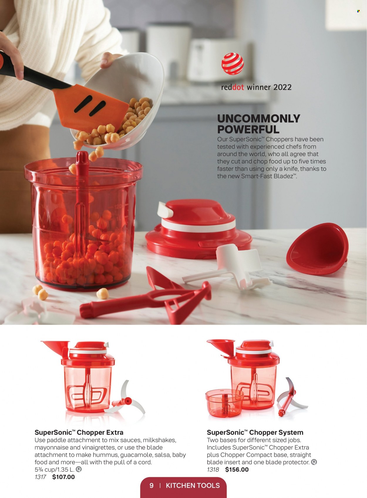 thumbnail - Tupperware Flyer - Sales products - knife, cup, handy chopper, kitchen tools. Page 9.