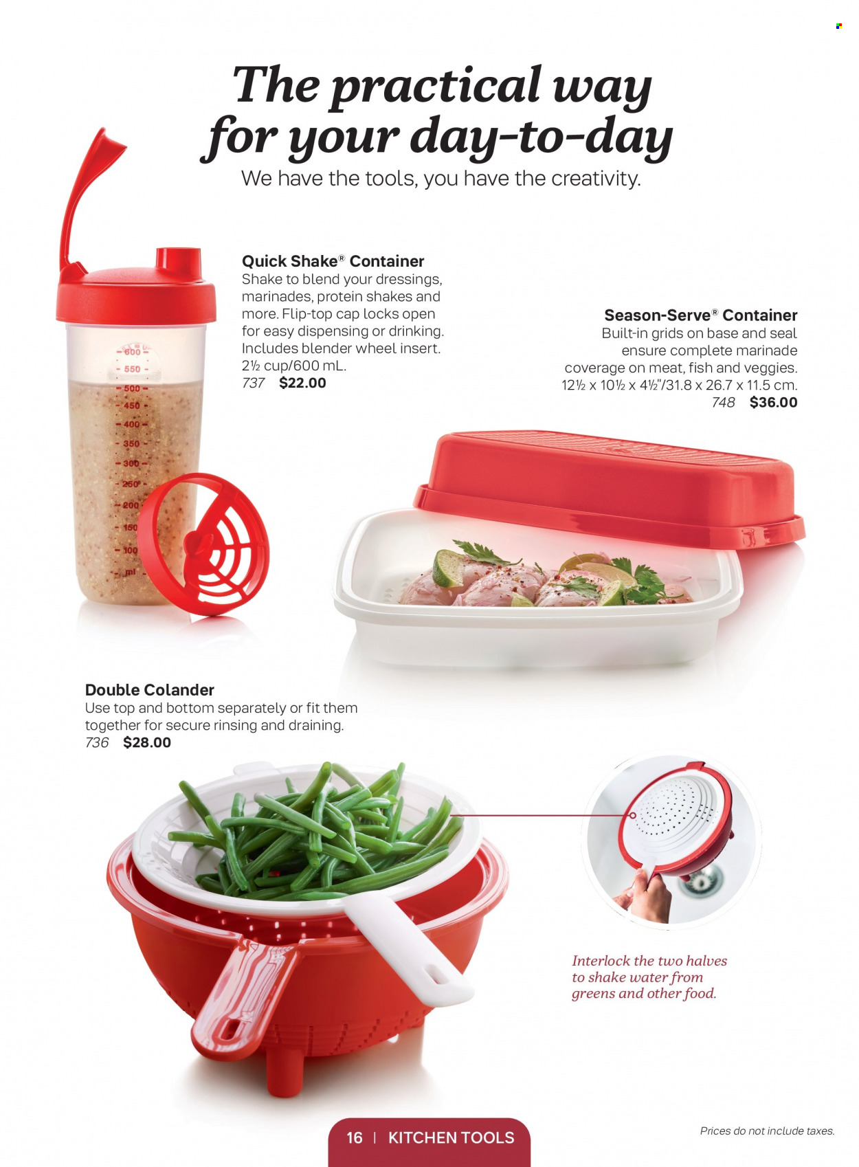 thumbnail - Tupperware Flyer - Sales products - colander, kitchen tools, container, blender. Page 16.