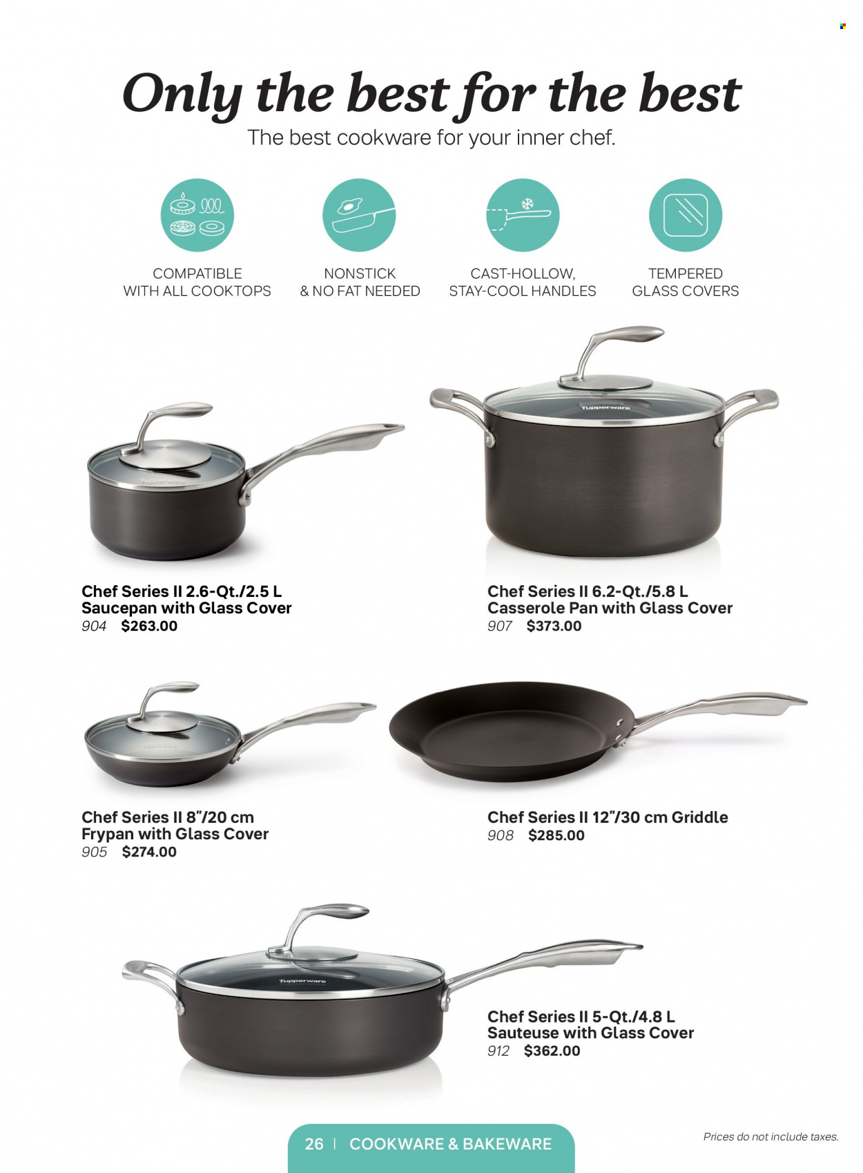 thumbnail - Tupperware Flyer - Sales products - cookware set, casserole, saucepan, bakeware, frying pan. Page 26.