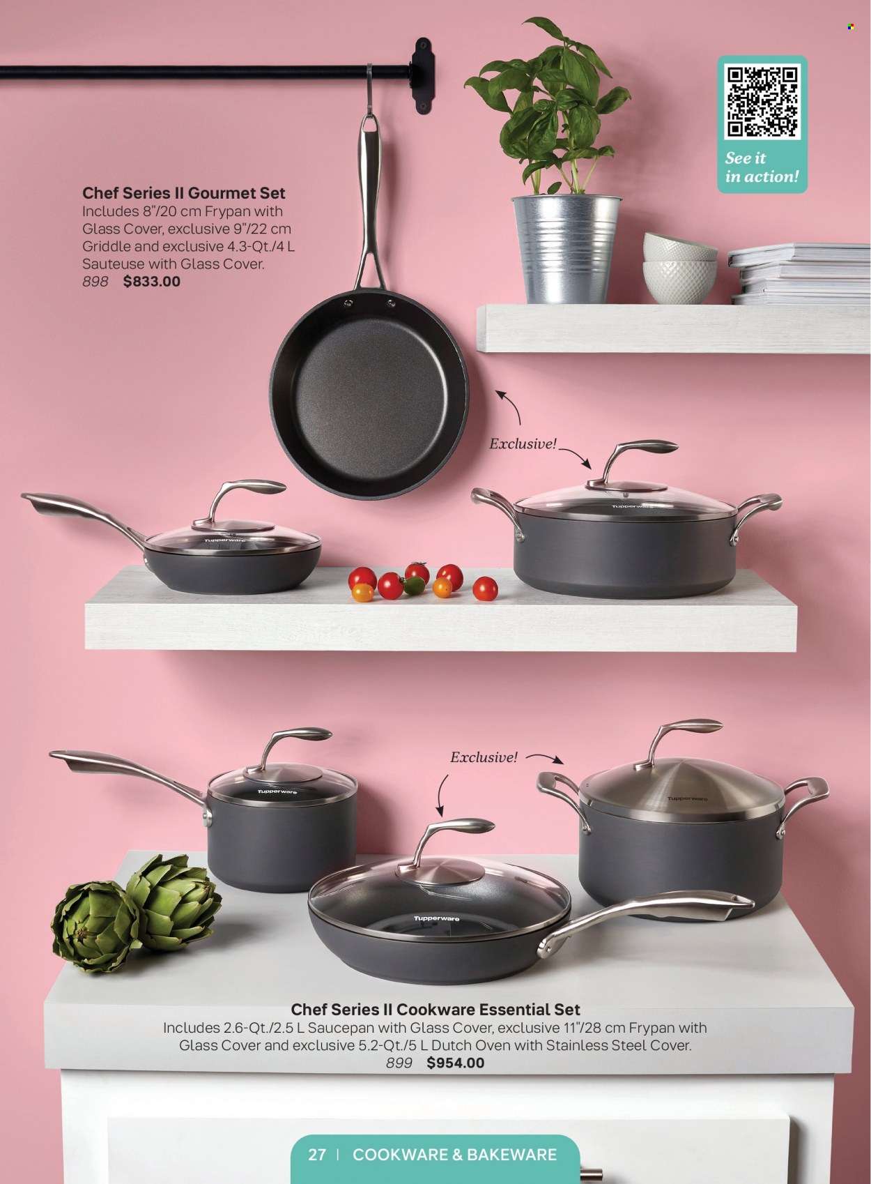 thumbnail - Tupperware Flyer - Sales products - cookware set, saucepan, bakeware, frying pan, cast iron dutch oven. Page 27.