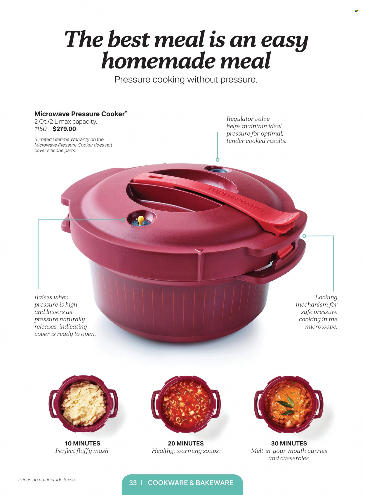 thumbnail - Tupperware Flyer - Sales products - cookware set, pressure cooker, bakeware. Page 33.