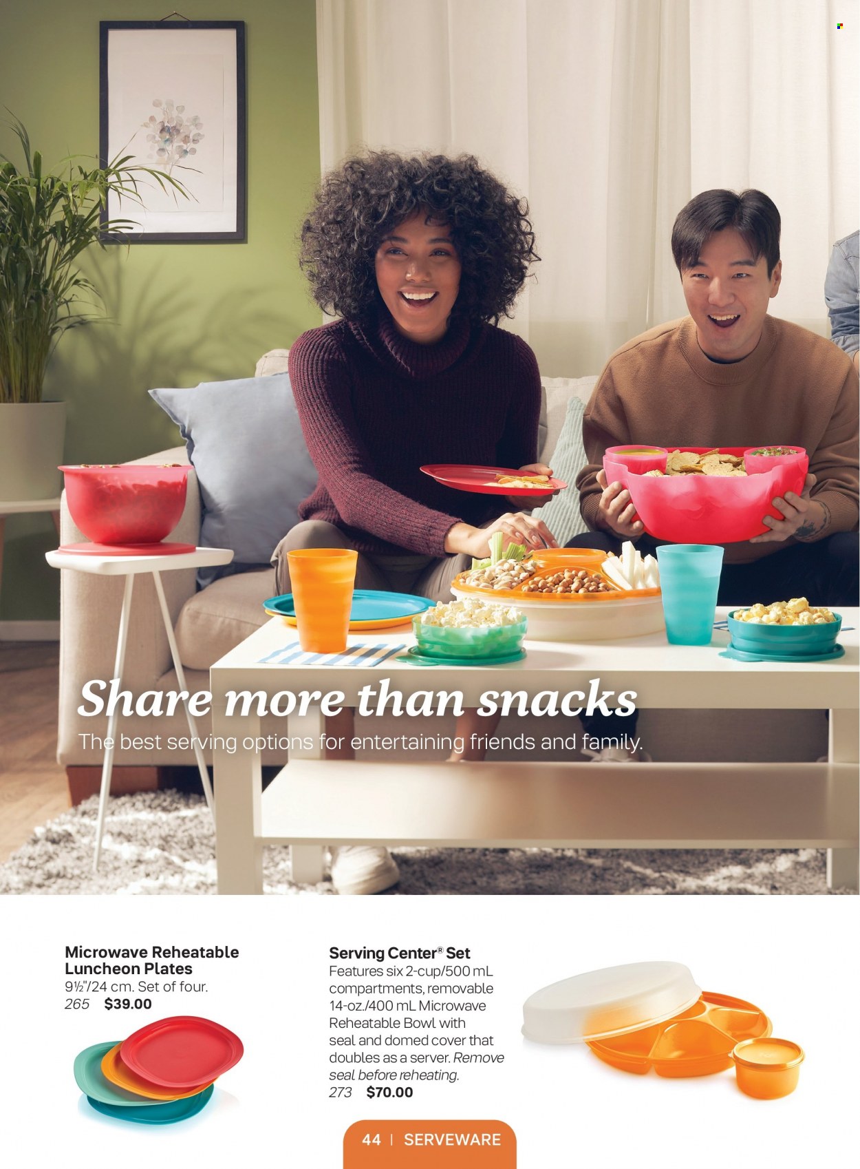 thumbnail - Tupperware Flyer - Sales products - plate, cup, serveware. Page 44.