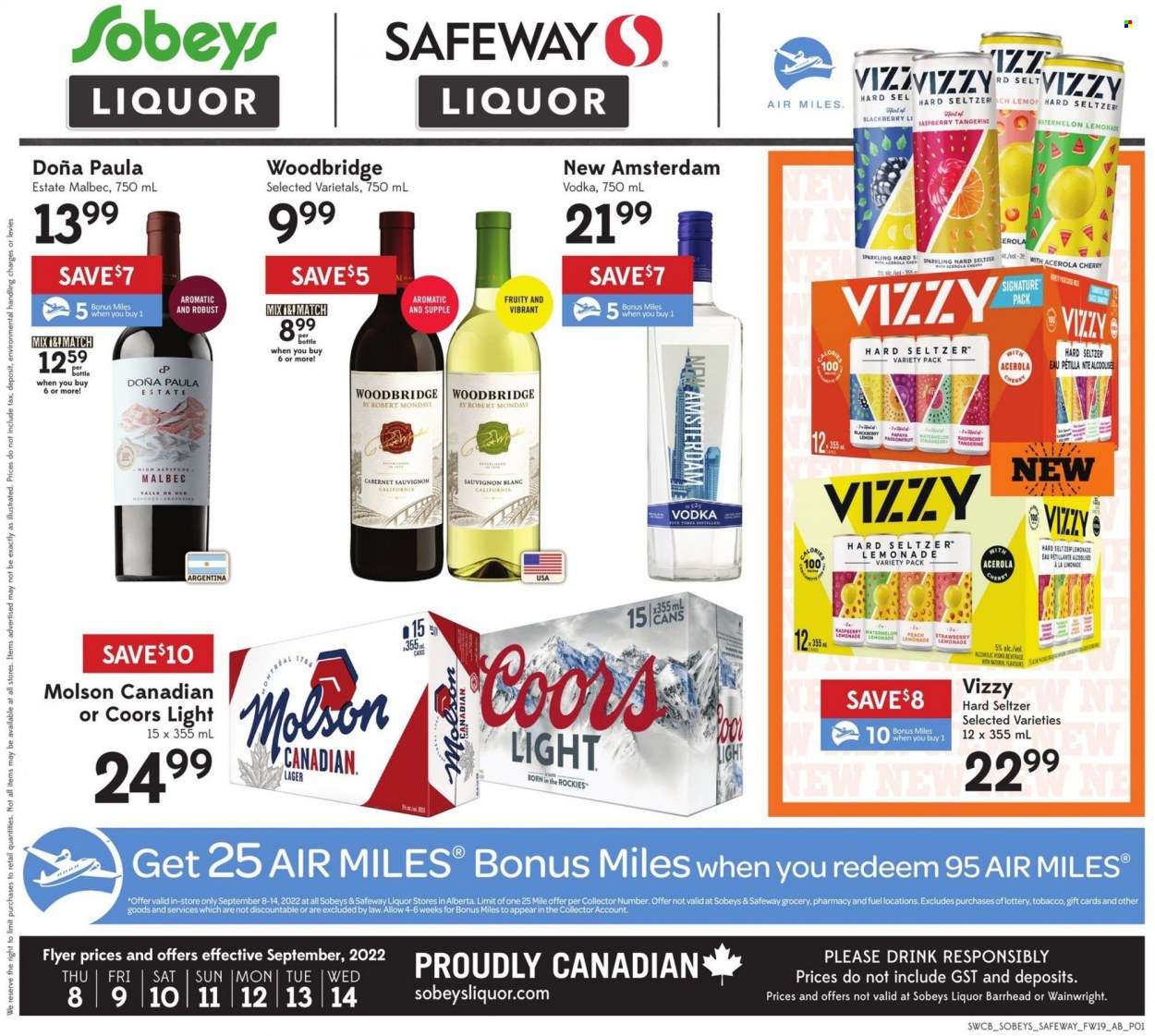 Sobeys Liquor flyer - September 08, 2022 - September 14, 2022. Page 1