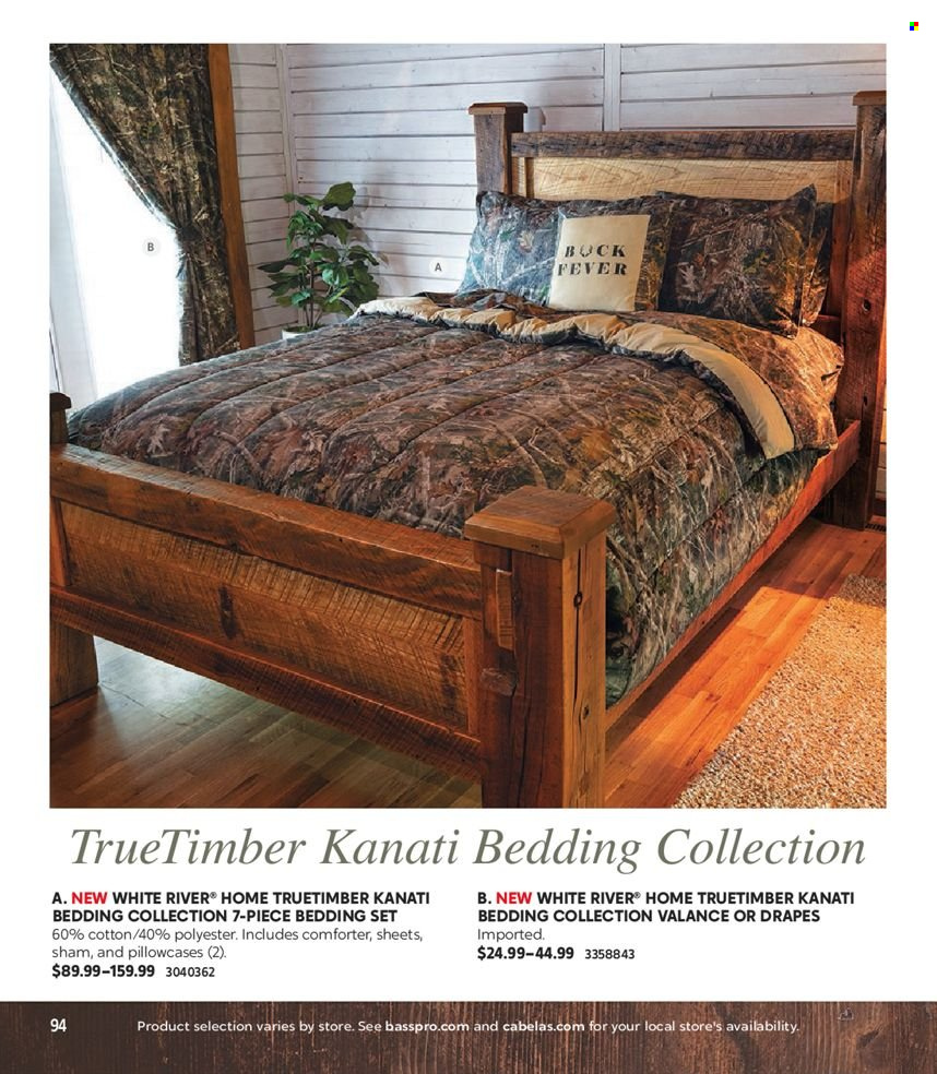 thumbnail - Bass Pro Shops Flyer - Sales products - bedding, comforter, pillowcase. Page 94.