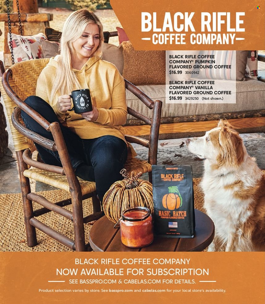 thumbnail - Bass Pro Shops Flyer - Sales products - coffee, ground coffee. Page 108.
