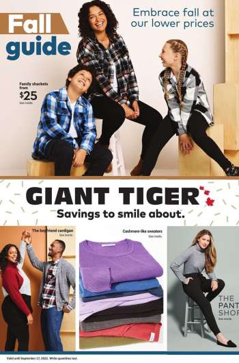 Giant Tiger Flyer - September 14, 2022 - September 27, 2022.