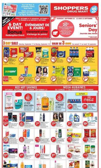 Circulaire Shoppers Drug Mart - 17 Septembre 2022 - 23 Septembre 2022.