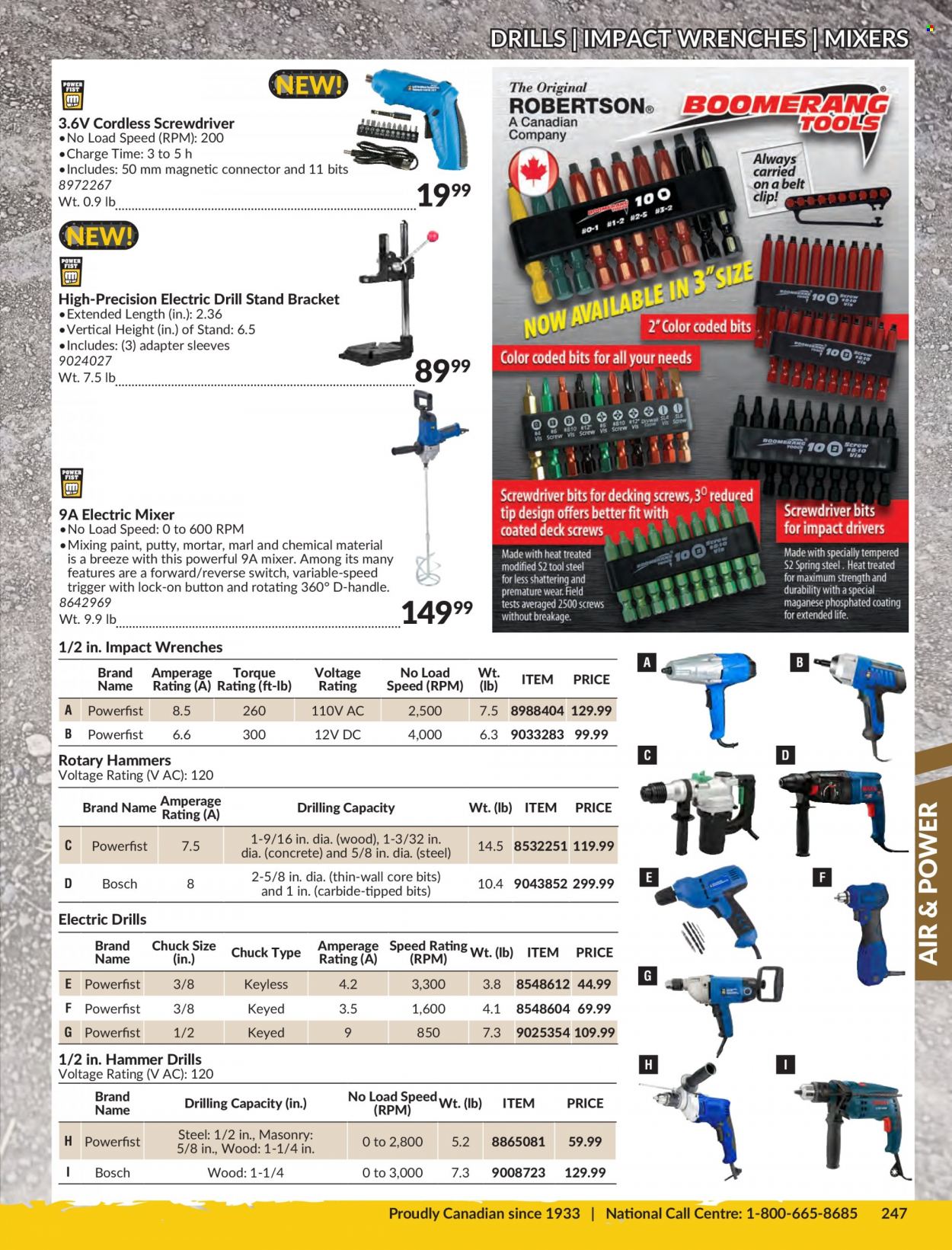 thumbnail - Princess Auto Flyer - Sales products - Bosch, switch, drill, screwdriver. Page 251.