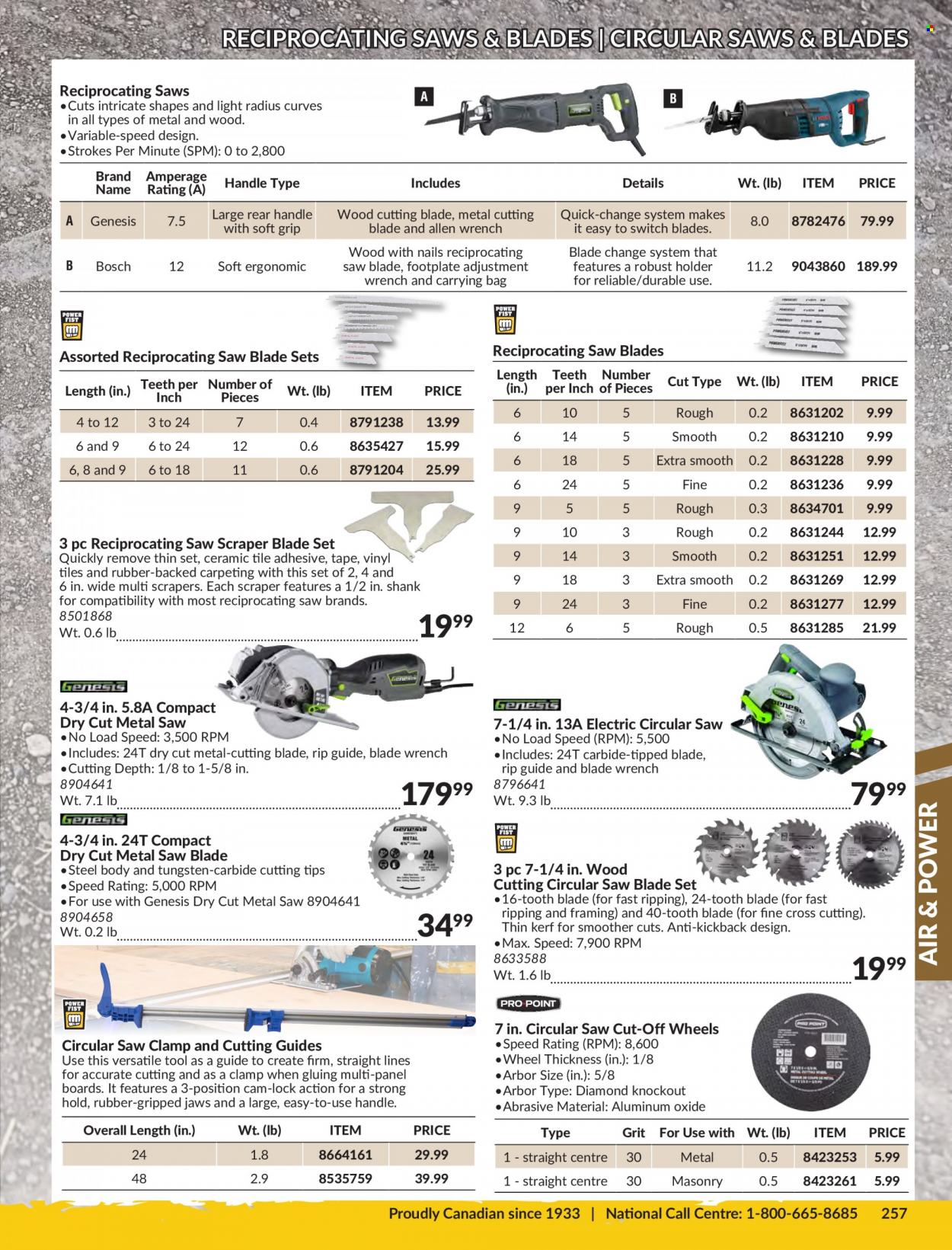 thumbnail - Princess Auto Flyer - Sales products - adhesive, Bosch, switch, circular saw blade, circular saw, reciprocating saw blade, grinding wheel. Page 261.