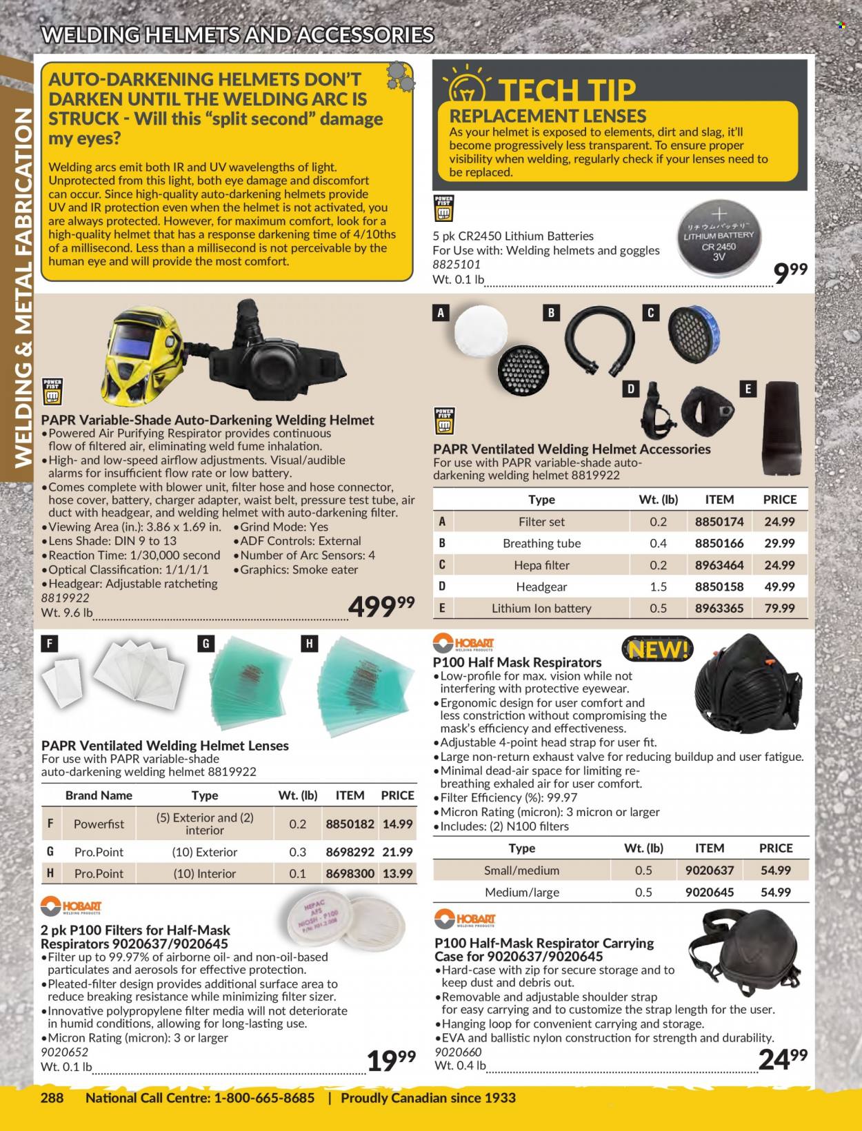 thumbnail - Princess Auto Flyer - Sales products - blower, respirator, welding helmet, belt, strap. Page 292.