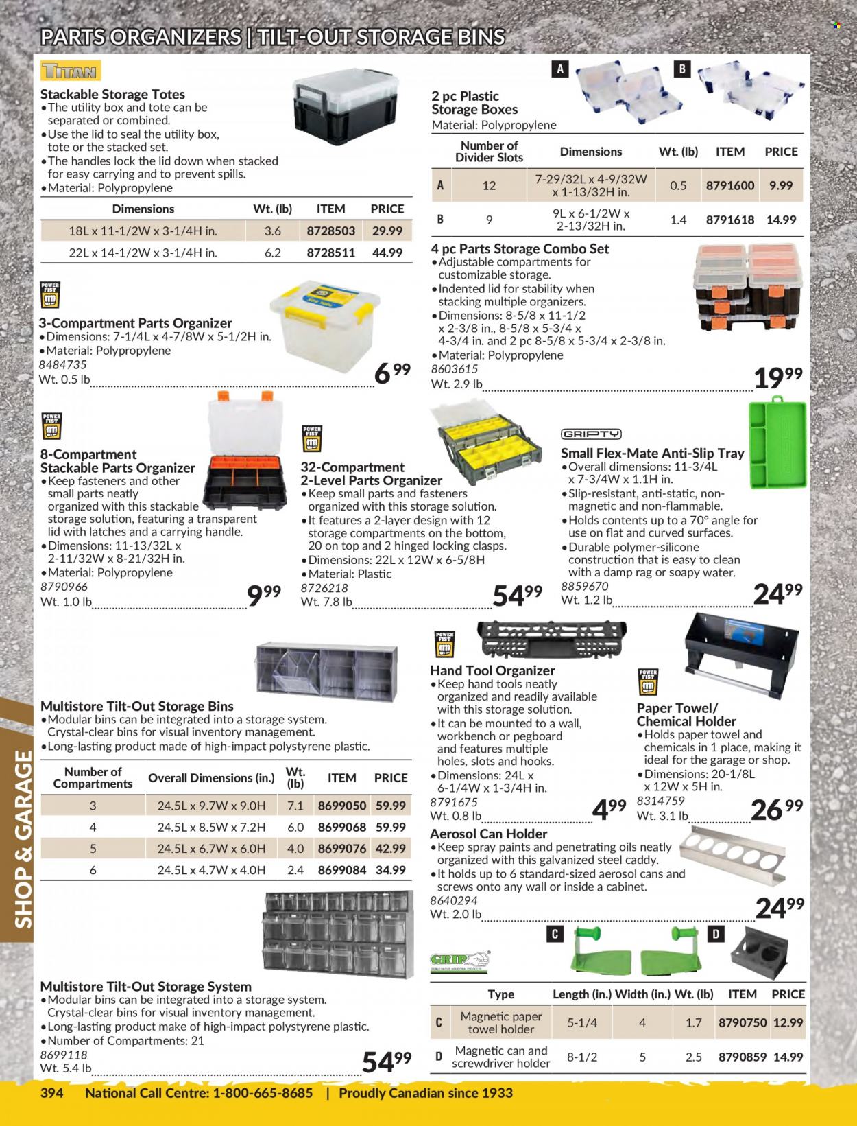 thumbnail - Princess Auto Flyer - Sales products - holder, pegboard, hook, tote, hand tools, cabinet, work bench, storage box. Page 398.