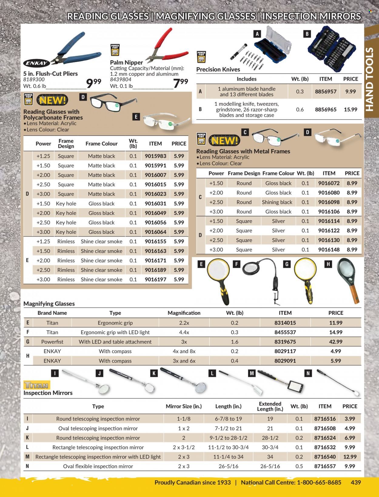 thumbnail - Princess Auto Flyer - Sales products - pliers, hand tools, knife, table. Page 443.