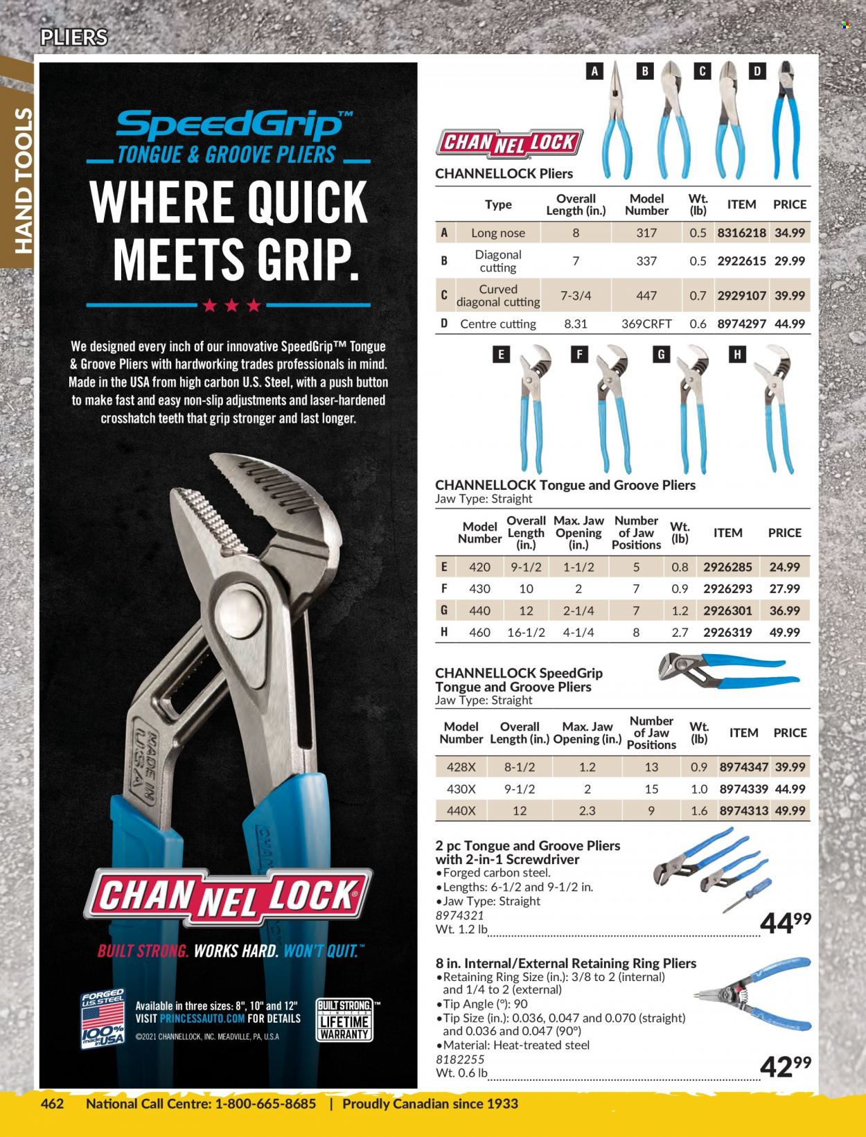 thumbnail - Princess Auto Flyer - Sales products - screwdriver, pliers, hand tools. Page 466.