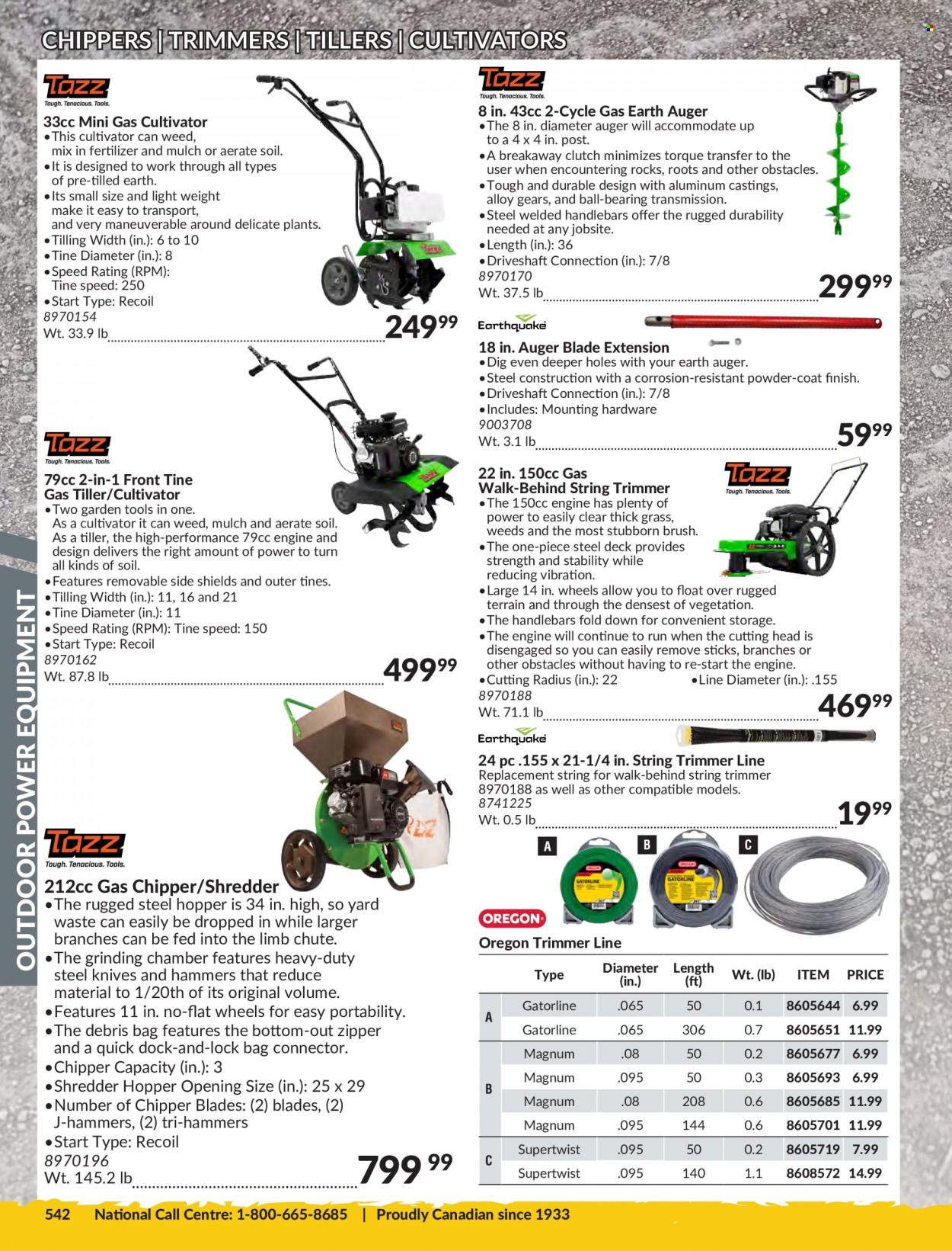 thumbnail - Princess Auto Flyer - Sales products - string trimmer, trimmer line, shredder, chipper, gardening tools, knife, fertilizer, garden mulch. Page 546.
