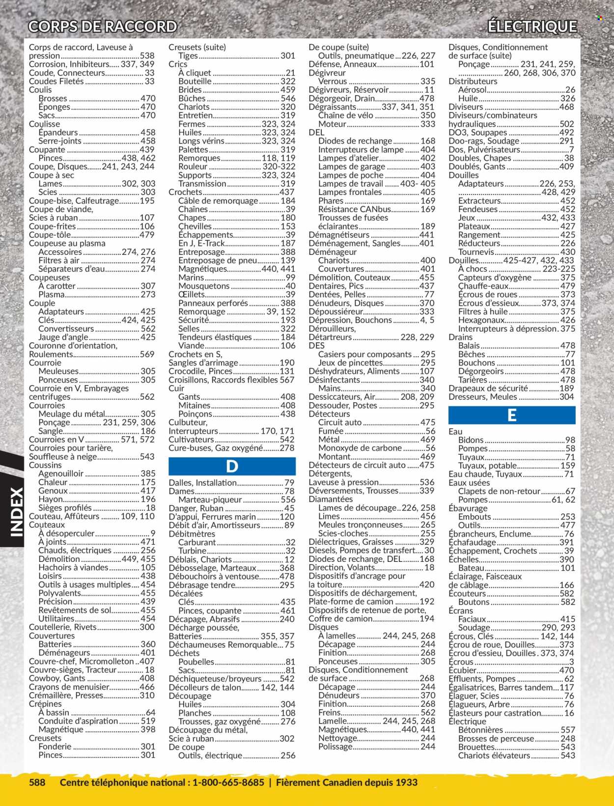 thumbnail - Circulaire Princess Auto - Produits soldés - éponge, lampe, interrupteur, chevilles, perceuse, scie, scies-cloches, tracteur, déchiqueteuse, gants, coffre, couteau. Page 592.