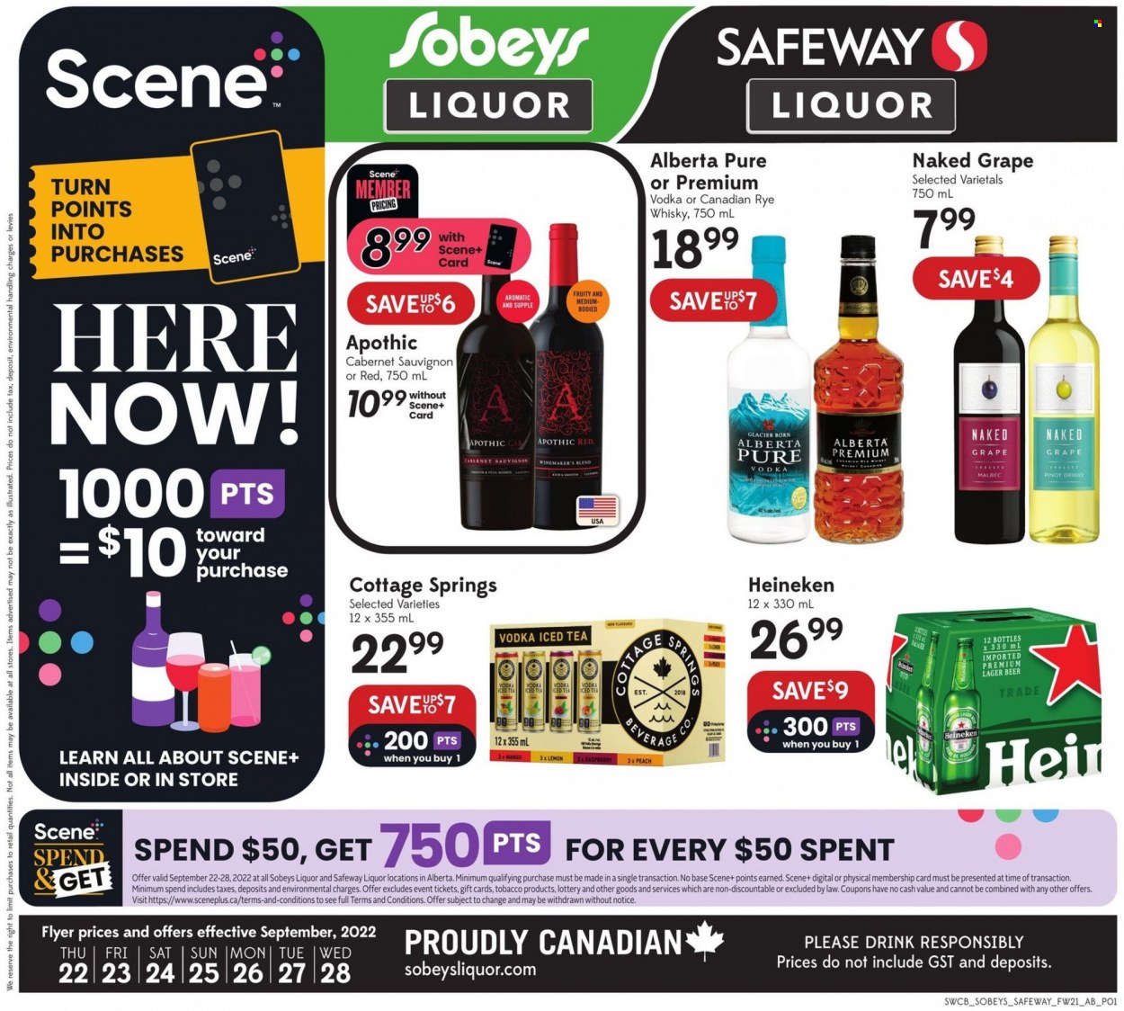 Sobeys Liquor flyer - September 22, 2022 - September 28, 2022. Page 1