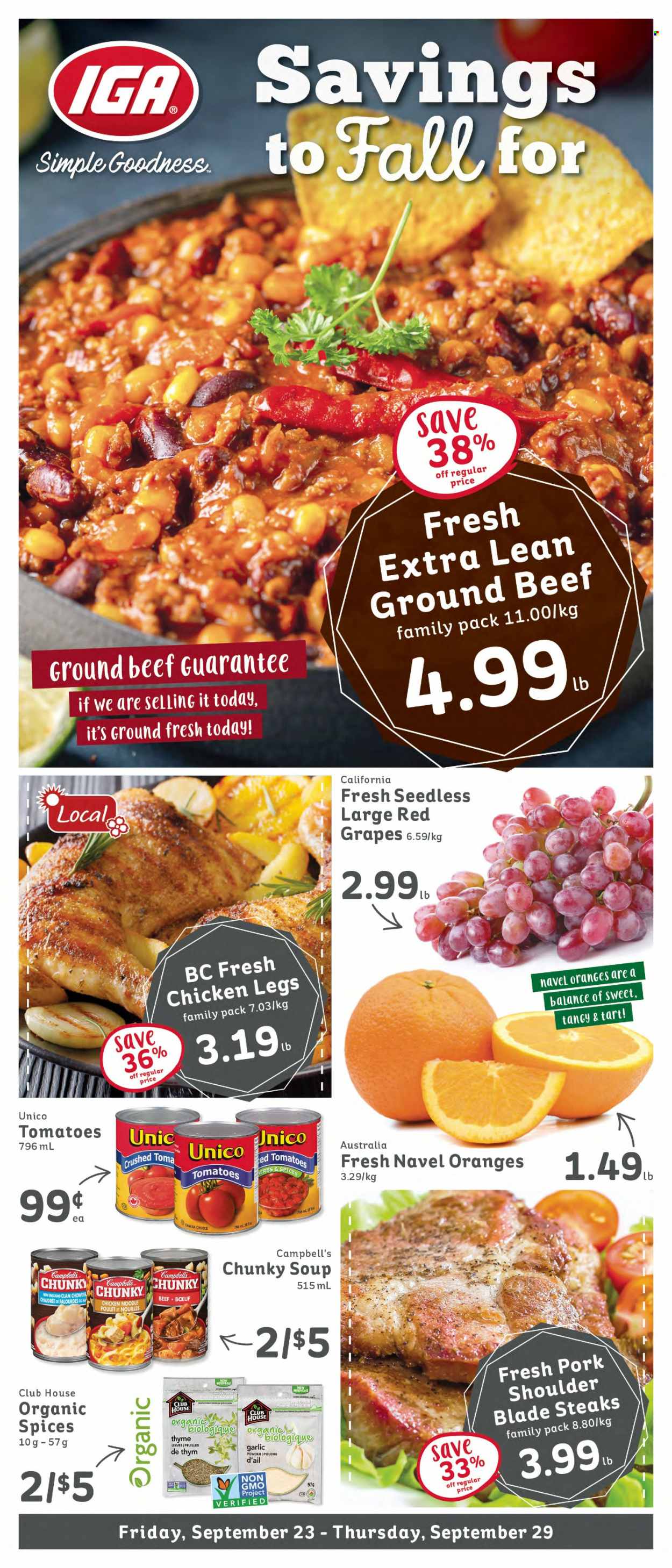 IGA Simple Goodness flyer - September 23, 2022 - September 29, 2022. Page 1