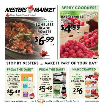 Nesters Food Market Flyer - October 09, 2022 - October 15, 2022.