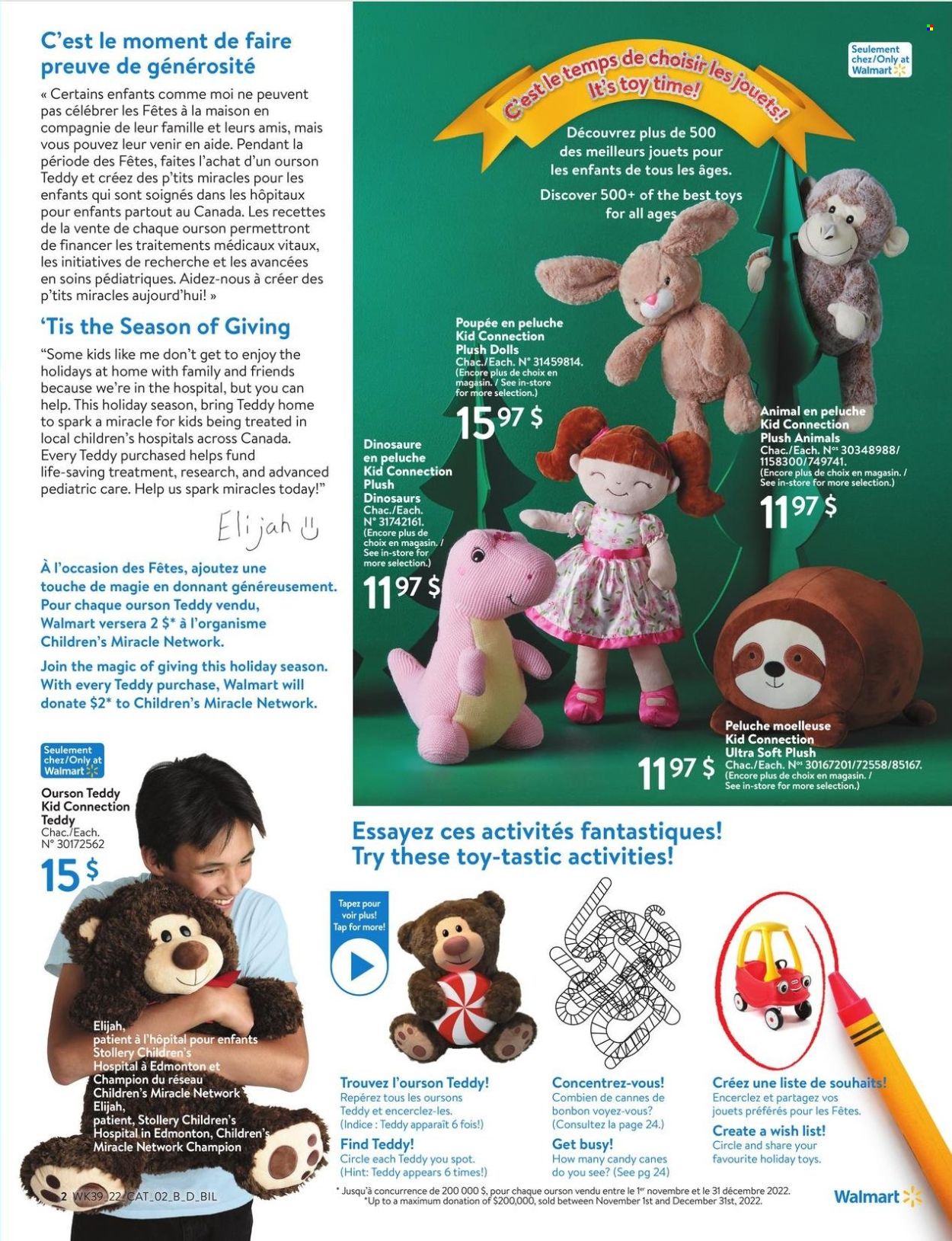 thumbnail - Walmart Flyer - October 20, 2022 - December 24, 2022 - Sales products - Tastic, pendant, doll, toys, teddy. Page 2.