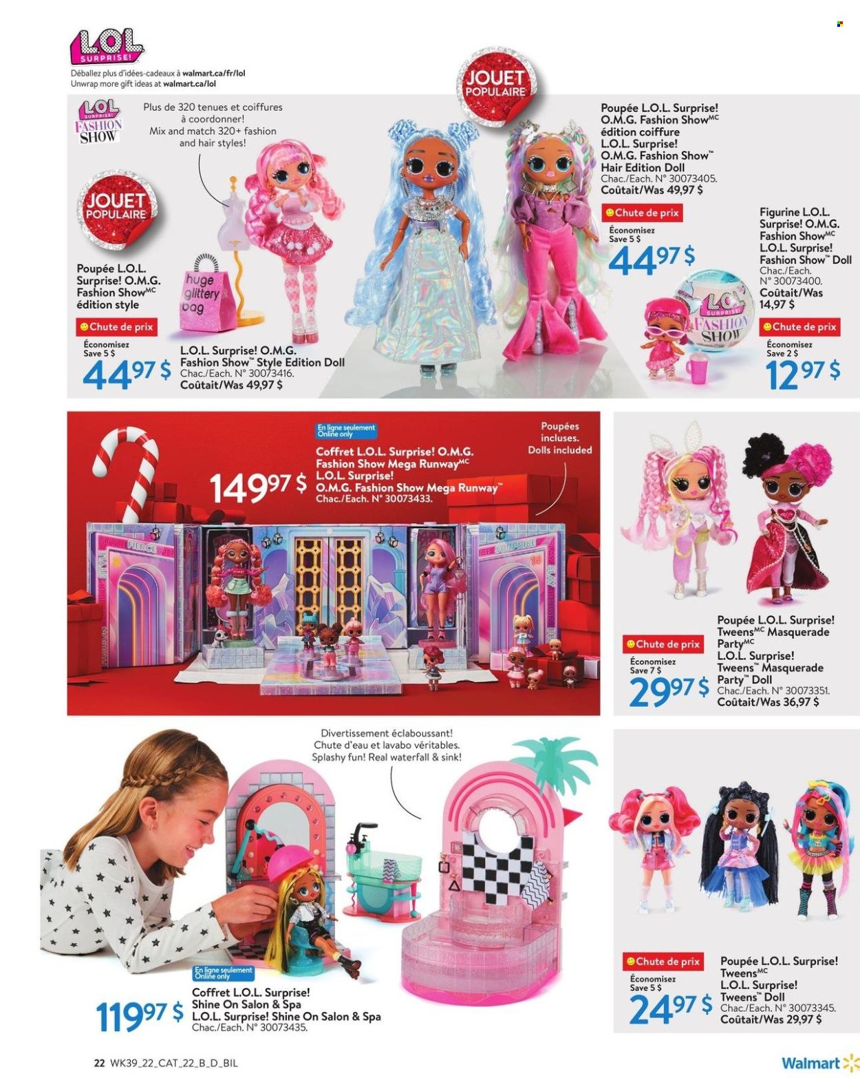 thumbnail - Circulaire Walmart - 20 Octobre 2022 - 24 Décembre 2022 - Produits soldés - figurine, coffret, poupée, L.O.L. Surprise. Page 23.