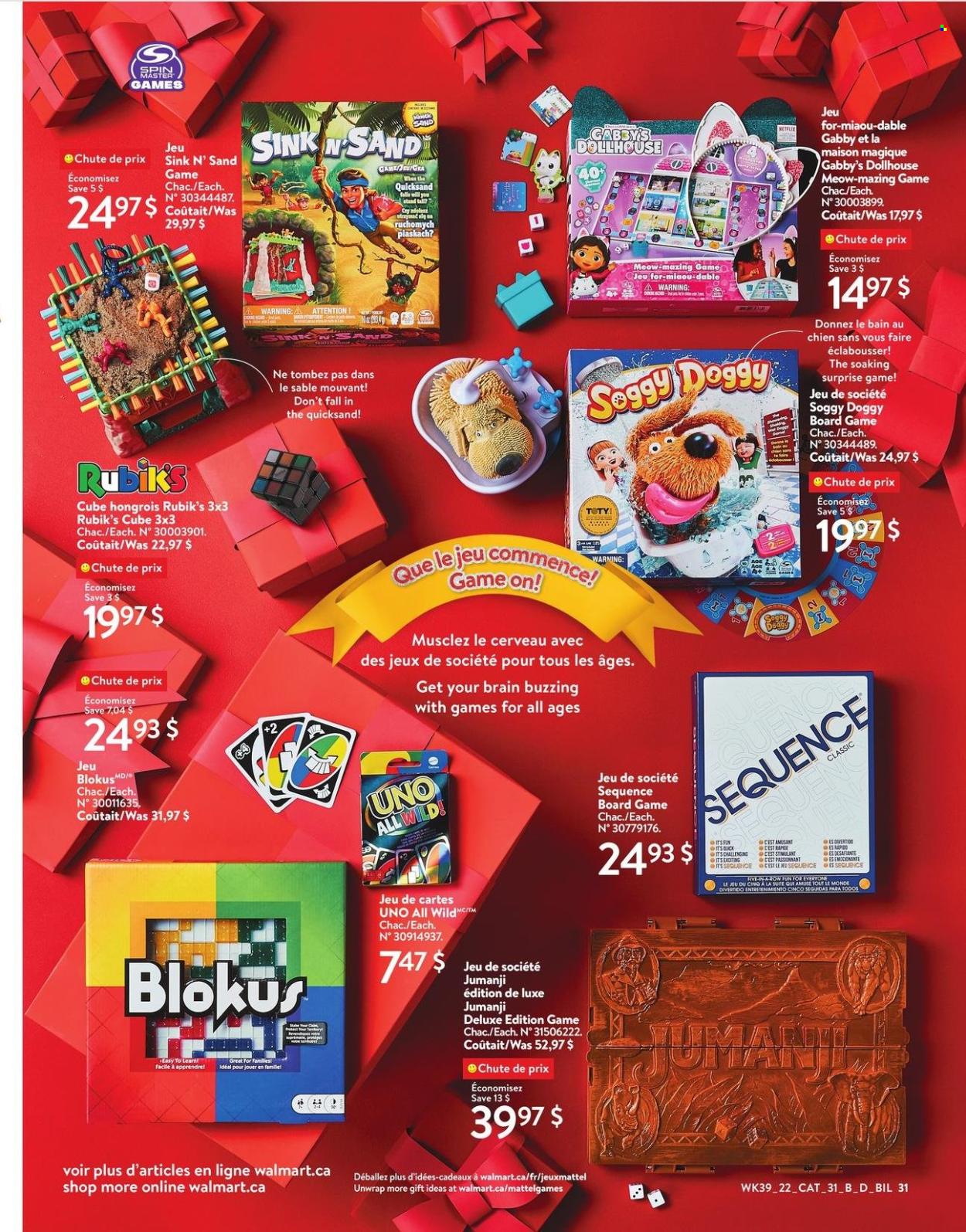 thumbnail - Walmart Flyer - October 20, 2022 - December 24, 2022 - Sales products - board game, Soggy Doggy, stimulant. Page 32.