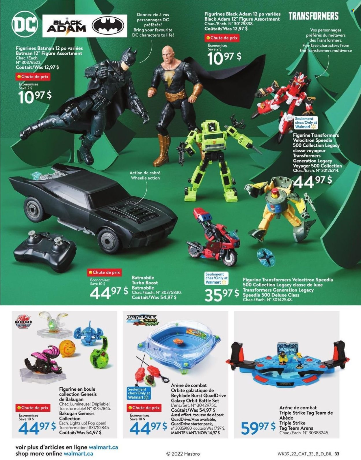 thumbnail - Walmart Flyer - October 20, 2022 - December 24, 2022 - Sales products - Orbit, Boost, Batman, Hasbro, BeyBlade. Page 34.