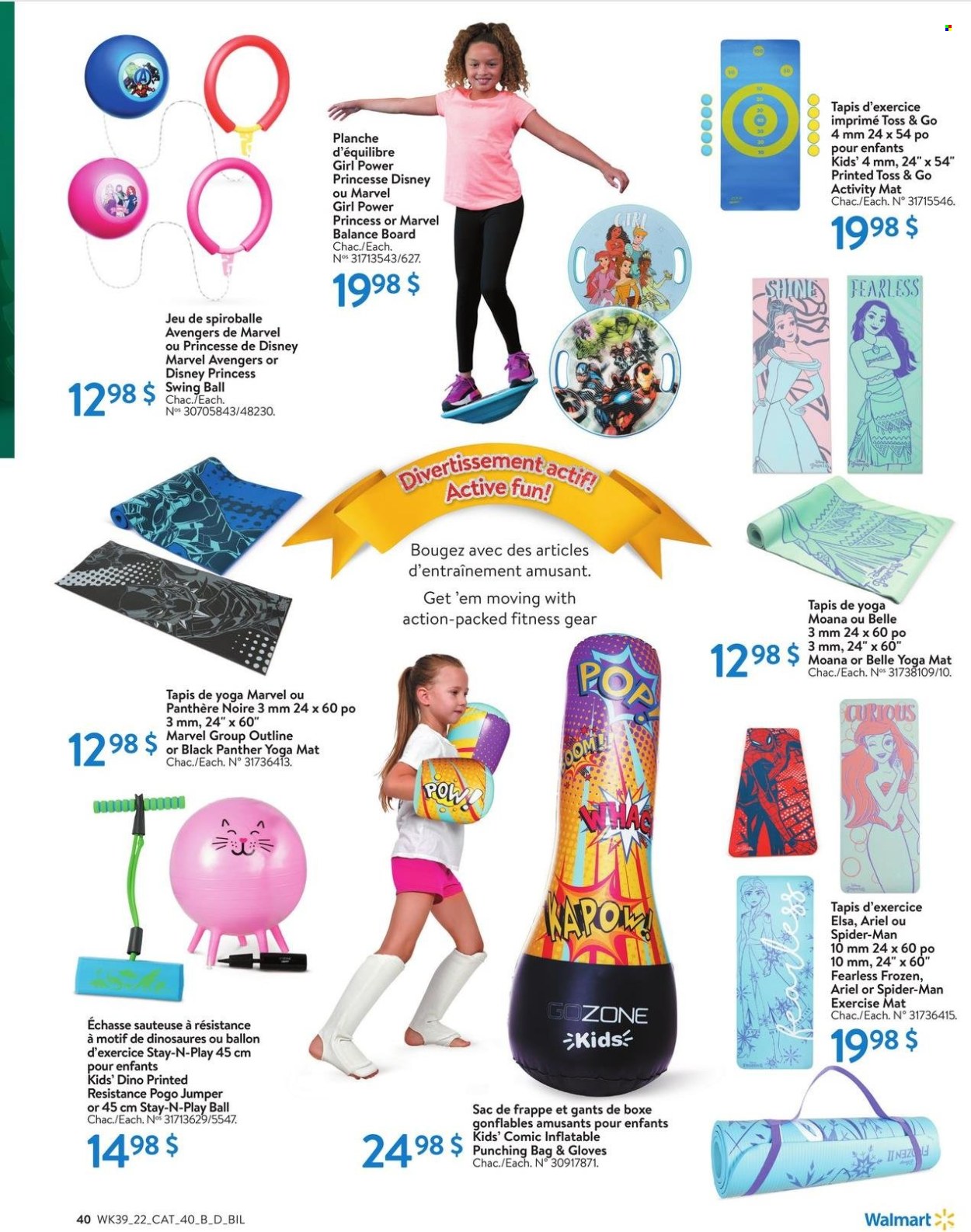 thumbnail - Walmart Flyer - October 20, 2022 - December 24, 2022 - Sales products - Avengers, Ariel, bag, gloves, sweater, yoga mat, princess. Page 43.