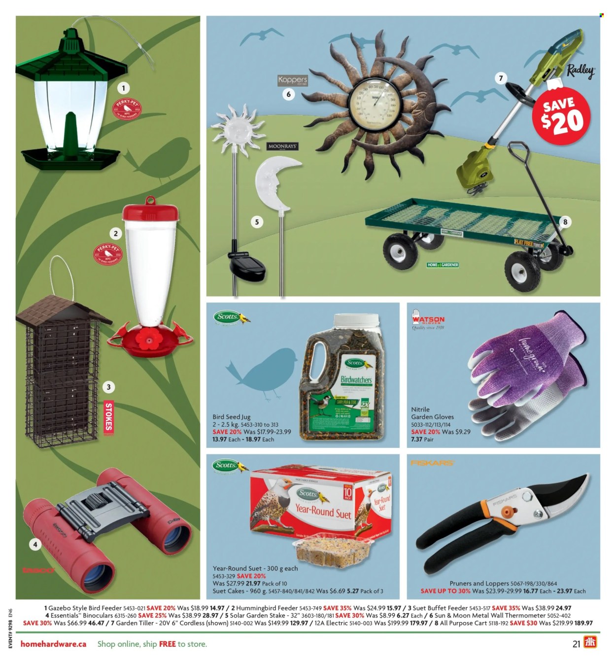 thumbnail - Home Hardware Flyer - October 20, 2022 - December 07, 2022 - Sales products - thermometer, gloves, cart, gazebo, plant seeds, garden stake, garden gloves. Page 21.