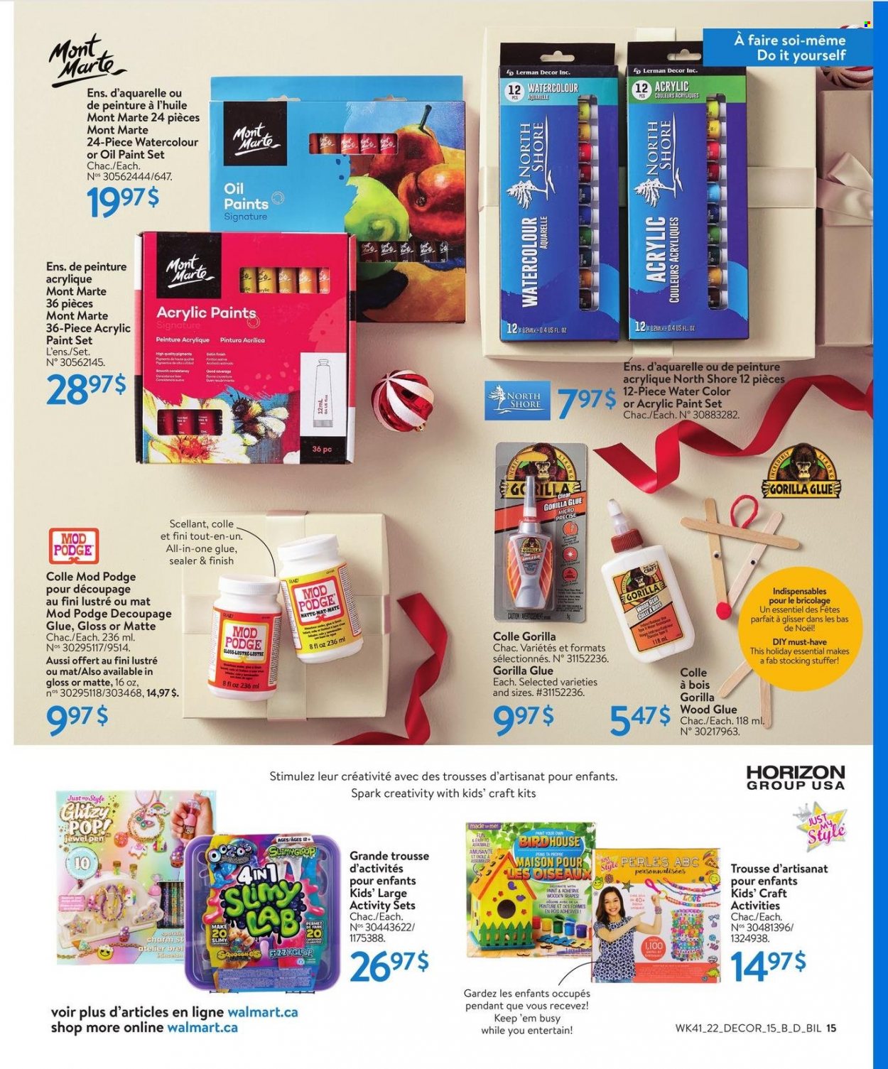 thumbnail - Circulaire Walmart - 03 Novembre 2022 - 30 Novembre 2022 - Produits soldés - Finish, trousse, peinture acrylique, maison, plafonnier. Page 17.
