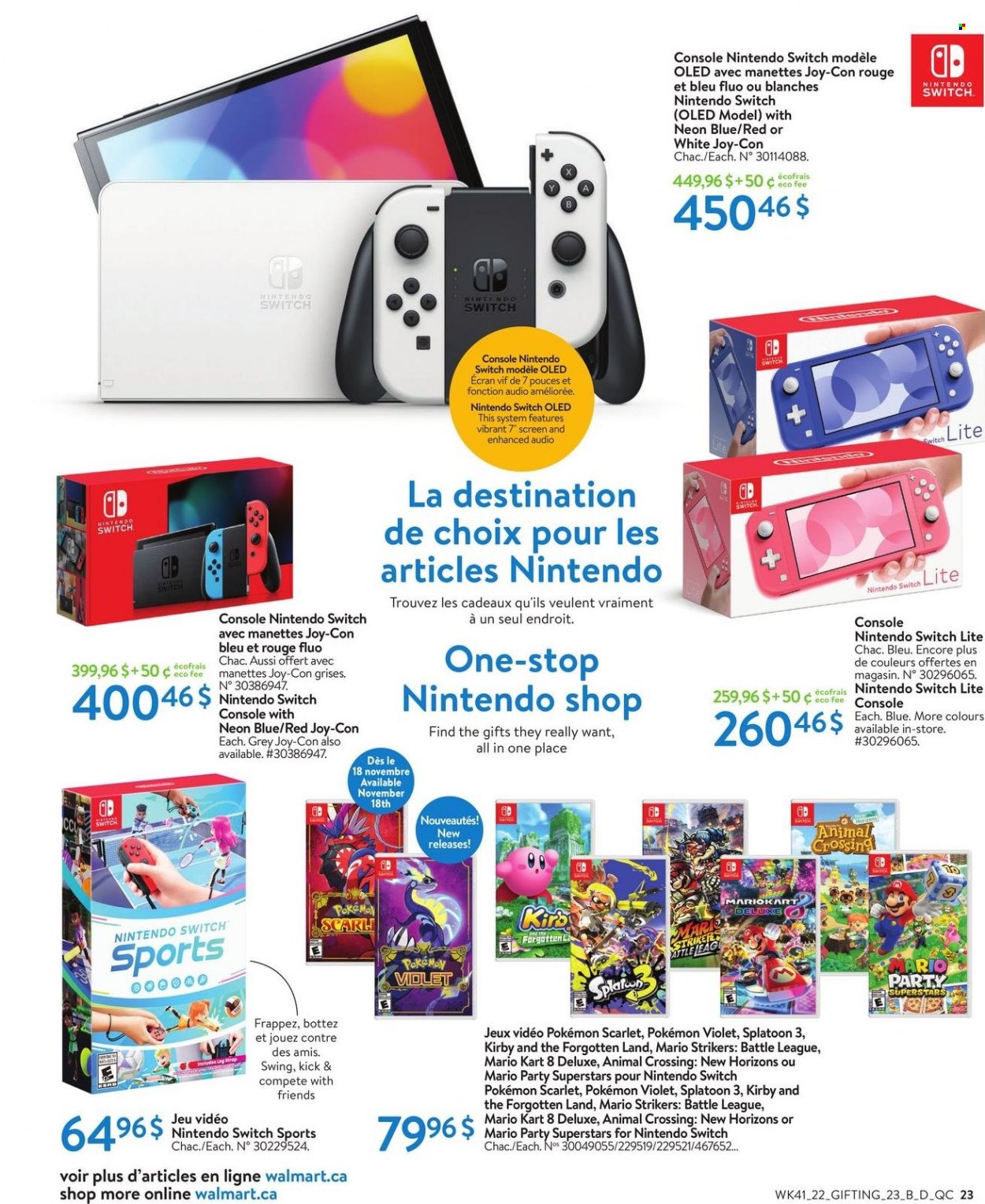 thumbnail - Circulaire Walmart - 03 Novembre 2022 - 30 Novembre 2022 - Produits soldés - Pokémon, console, jeu. Page 26.