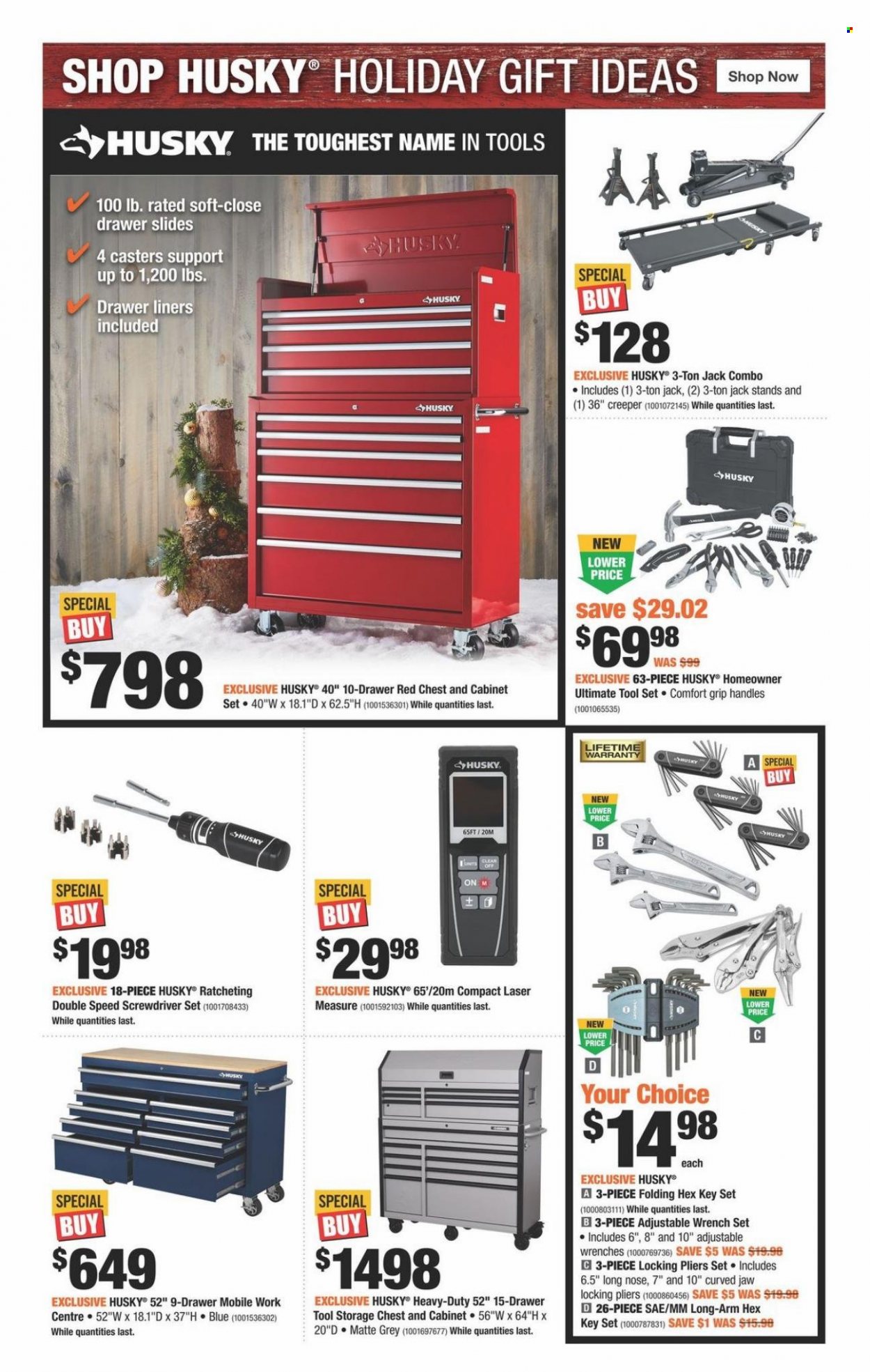 thumbnail - The Home Depot Flyer - November 03, 2022 - December 28, 2022 - Sales products - cabinet, screwdriver, pliers, tool set, wrench set, screwdriver set. Page 11.